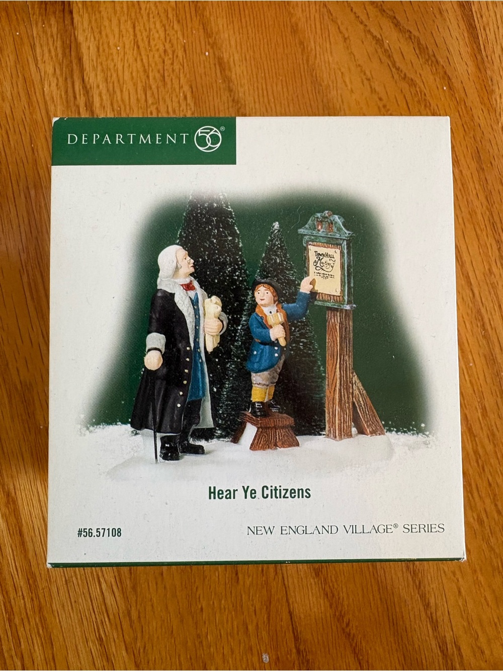 Department 56 Hear Ye Citizens Box with Green Accents
